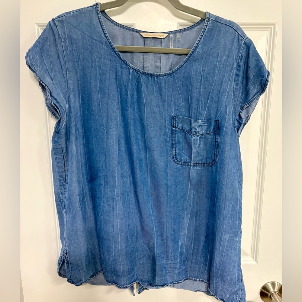 Soft Surroundings Blue Denim Blouse